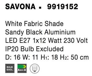 Nova Luce Stolní lampa SAVONA černý hliník E27 1x12W