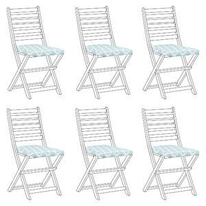 Sada 6 sedacích polštářů na zahradní židle vzor diamanty zelené/ bílé TOLVE