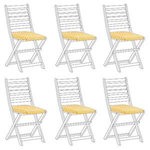 Sada 6 sedacích polštářů na zahradní židle geometrický vzor žluté TOLVE