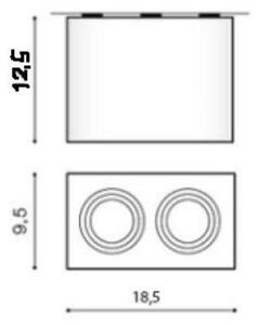 AZZ AZ1352 Stropní bodové přisazené svítidlo Azzardo Eloy 2 aluminium AZ1352 GU10 2x50W IP20 18,5cm hranaté hliníkové - AZZARDO