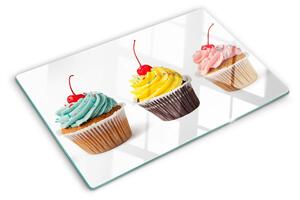Skleněná krájecí deska Cupcake se šlehačkou a třešní ddk-nr-wm-00007000