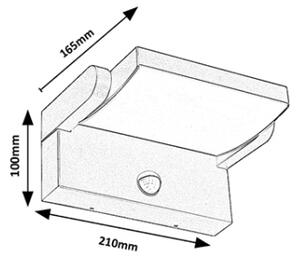 Brilagi-LED Venkovní nástěnné svítidlo se senzorem ANKLE LED/18W/230V 3000K IP65