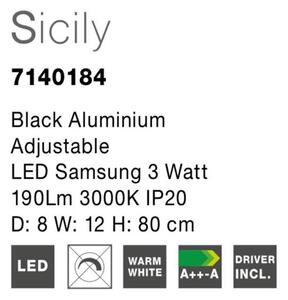 Nova Luce Stropní LED svítidlo SICILY černý hliník 3W 3000K