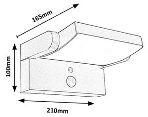 Brilagi -LED Solární nástěnné svítidlo se senzorem ANKLE LED/10W/3,7V 3000K IP65