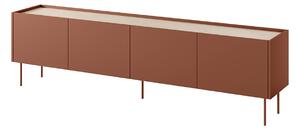 TV skříňka čtyřdveřová Desin 220 4D - ceramic red / Dub nagano