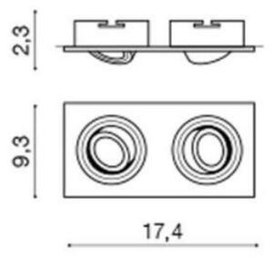 AZZ AZ2437 Podhledové svítidlo Caro 2 Square (black) - AZZARDO