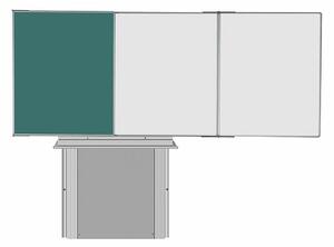 Sestava magnetické tabule TR K II. 200 x 120 cm - TR K 200/120 ZBBBZ + SZAL