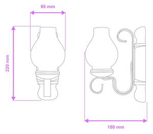Brilagi - Nástěnné svítidlo RUSTIC 1xE14/40W/230V buk/ořech