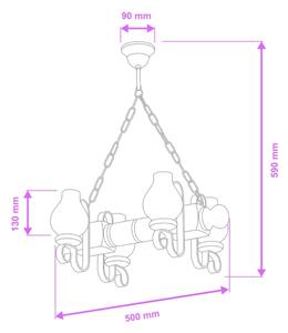 Brilagi - Lustr na řetězu RUSTIC 4xE14/40W/230V buk