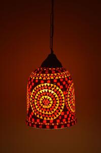 Skleněná mozaiková lampa, oražová, ruční práce, průměr 19cm, výška 27cm