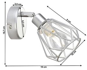 TEMPO Nástěnná lampa, stříbrná/kov, OKIRA TYP 2