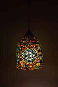 Skleněná mozaiková lampa, multibarevná, ruční práce, průměr 24cm, výška 33cm (3C)