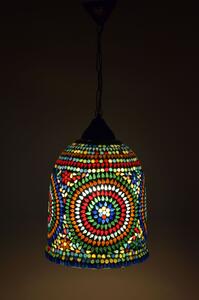 Skleněná mozaiková lampa, multibarevná, ruční práce, průměr 24cm, výška 33cm (3B)