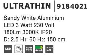 Nova Luce Závěsné LED svítidlo ULTRATHIN, 3W 3000K Barva: Černá