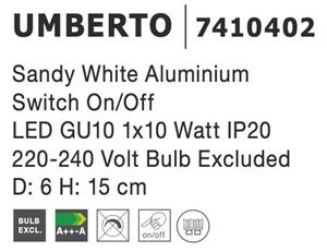 Nova Luce Bodové svítidlo UMBERTO, dotykový vypínač na těle GU10 1x40W Barva: Bílá