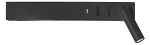 Nova Luce Nástěnné LED svítidlo VIDA, USB nabíjení, 3000K, čtecí lampička 1x3W Barva: Černá