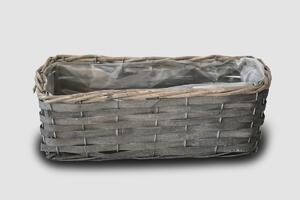 Vingo Proutěný truhlík, hranatý – šedý Rozměry (cm): 30 x 14, v. 10