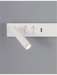 Nova Luce Nástěnné LED svítidlo VIDA, USB nabíjení, 3000K, čtecí lampička 1x3W Barva: Bílá