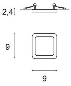 AZZ AZ2833 LED Stropní zápustné bodové svítidlo Azzardo Slim 9 Square 3000K IP44 black AZ2833 6W 500lm 3000K IP44 9cm čtvercové černé - AZZARDO