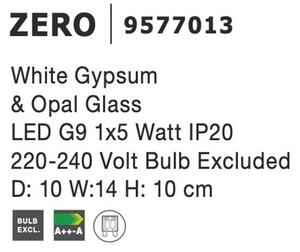 Nova Luce Nástěnné svítidlo ZERO, G9 1x5W Barva: Šedá