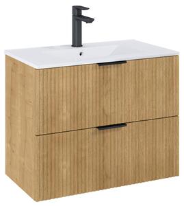 Roca Reef skříňka 80x45x63.5 cm pod umyvadlo závěsná dub A857955464