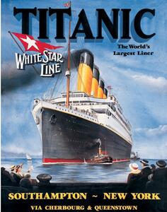 Plechová cedule Titanic White Star 32 cm x 40 cm