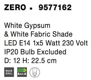 Nova Luce Stolní lampa ZERO, E14 1x5W Barva: Bílá