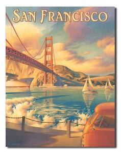 Plechová cedule San Francisco Golden Gate 40 cm x 32 cm