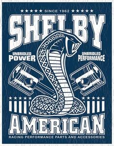 Plechová cedule Shelby - Unbridled 40 cm x 32 cm