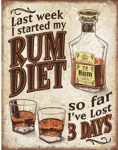 Plechová cedule Rum Diet 32 cm x 40 cm