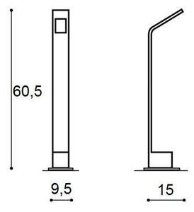 AZZ AZ3482 LED Venkovní sloupkové svítidlo Azzardo Agape 60 dark grey AZ3482 6W 480lm 3000K IP54 9,5cm tmavě šedé - AZZARDO
