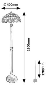 Brilagi - Tiffany vitrážová stojací lampa LORAS 2xE27/60W/230V