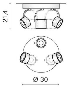 AZZ AZ3504 Bross Arm 3 Round (white) - AZZARDO