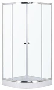 Novoterm Čtvrtkruhový sprchový kout NV-Leo 80x80 chrom/transparent + vanička