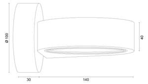 Argon 8900 - Nástěnné svítidlo LOTUS 1xGX53/12W/230V černá