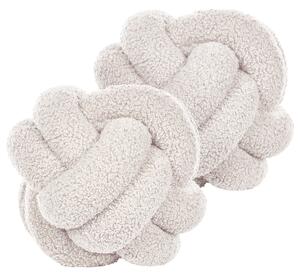 Sada 2 dekorativních polštářů MALNI 19 x 19 cm Buklé Krémově bílá Bez vzoru