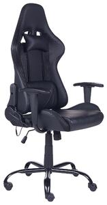 Kancelářská herní židle s LED černá GLEAM