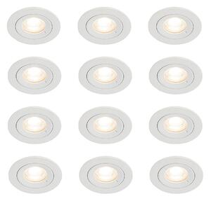 Sada 12 bílých kulatých LED bodových svítidel GU10 50 mm IP44 - Xena
