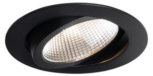 Zapuštěné bodové světlo černé 9,5 cm vč. LED 1300lm stmívatelné IP23 - Gaius