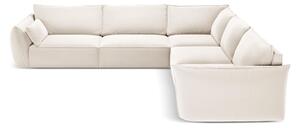 Béžová sametová rohová pohovka Vanda – Mazzini Sofas