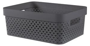 Tmavě šedý plastový úložný box 36x27x14 cm Pure – Curver
