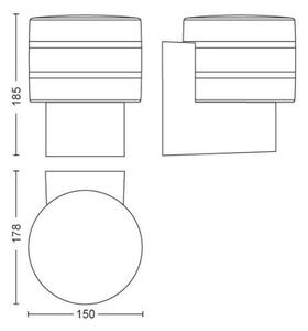 PH 17404/47/P0 Hue White Venkovní nástěnné svítidlo Philips Tuar 17404/47/P0 nerez, 2700K - PHILIPS HUE (915005561501)