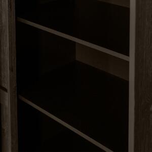 Hoorns Tmavě hnědá borovicová šatní skříň Kitai 215 x 139 cm