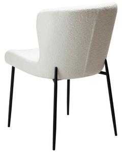 ​​​​​Dan-Form Bílá buclé látková jídelní židle DAN-FORM Glam