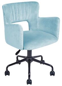 Sametová kancelářská židle světle modrá SANILAC