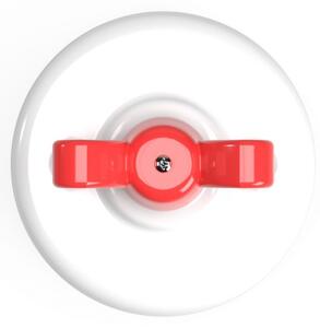 Creative cables Přepínač/Rozbočovač v bílé keramice s motýlkovou maticí Barva: Červená