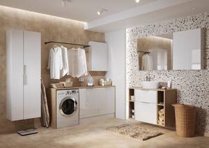 Cersanit City, vysoká koupelnová skříňka 60x36x180 cm, bílá, S584-019-DSM