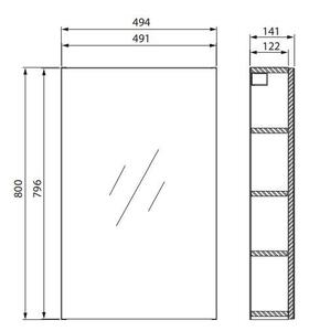 Cersanit City, zrcadlová skříňka 50x14x80 cm, bílá, S584-023-DSM