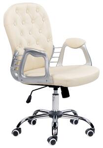 Otočná kancelářská židle z umělé kůže béžová PRINCESS