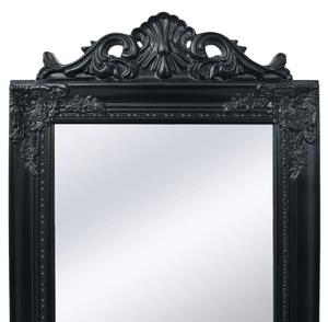 Volně stojící zrcadlo barokní styl 160 x 40 cm černé